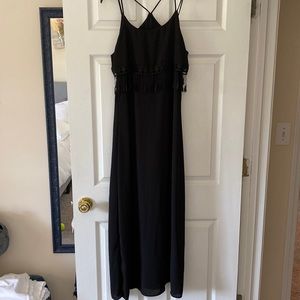 Black spaghetti strap maxi dress, size small.
